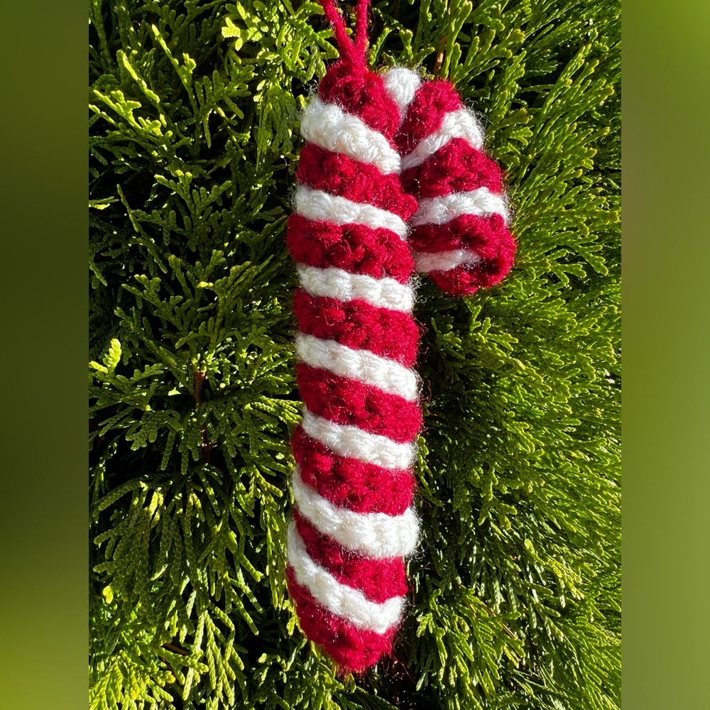 Hand Crocheted Candy Cane Ornament! - Picture 3 of 5